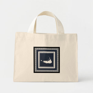 Nantucket Greek Key Tas in Black White/Grey