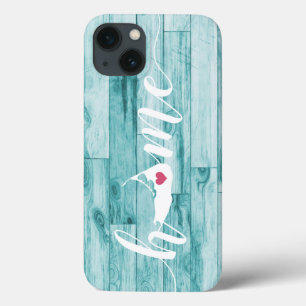 Nantucket Hometown Map Turquoise Wood Kijk uit iPhone 13 Hoesje