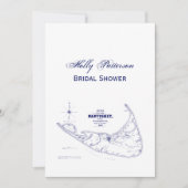 Nantucket Island MA Carte Vintage Marine Blue (Devant)