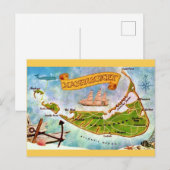  Nantucket Island MA Kaart Ansichtkaart (Voorkant / Achterkant)