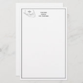 Nantucket Island MA  Map Black Briefpapier (Voorkant / Achterkant)