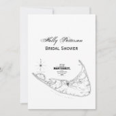 Nantucket Island MA Map Black Kaart (Voorkant)