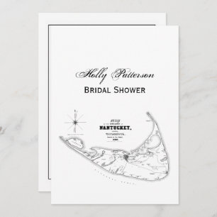 Nantucket Island MA Map Black Kaart