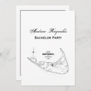 Nantucket Island MA  Map Black Kaart