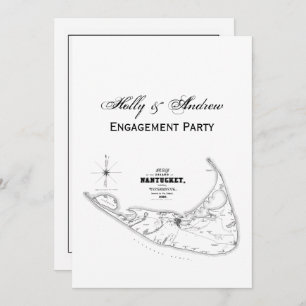 Nantucket Island MA  Map Black Kaart