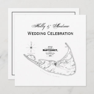 Nantucket Island MA  Map Black Kaart