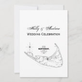 Nantucket Island MA Map Black Kaart (Voorkant)