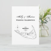 Nantucket Island MA Map Black Kaart (Staand voorkant)