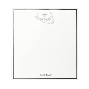 Nantucket Island MA Map Black Notitieblok