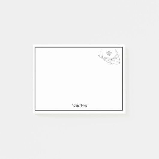 Nantucket Island MA  Map Black Post-it® Notes (Voorkant)