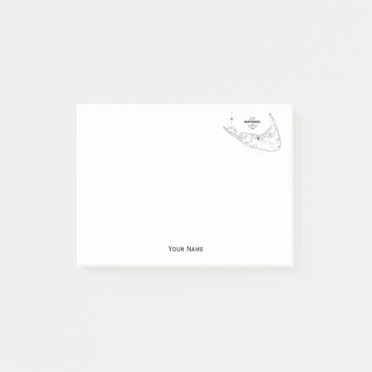 Nantucket Island MA  Map Black Post-it® Notes (Voorkant)