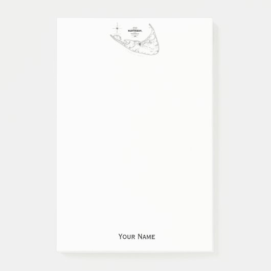 Nantucket Island MA Map Black Post-it® Notes (Voorkant)