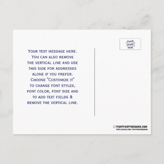 Nantucket Island MA Map Navy Blue Aankondigingskaart (Achterkant)