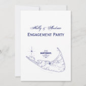 Nantucket Island MA Map Navy Blue Kaart (Voorkant)