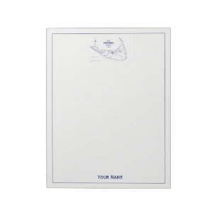 Nantucket Island MA Map Navy Blue Notitieblok