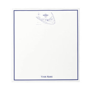 Nantucket Island MA Map Navy Blue Notitieblok