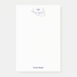 Nantucket Island MA  Map Navy Blue Post-it® Notes