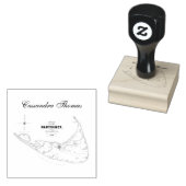 Nantucket Island MA  Map Navy Blue Rubberstempel (Gestempeld)