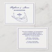 Nantucket Island MA  Map Navy Blue Visitekaartje (Voorkant / Achterkant)