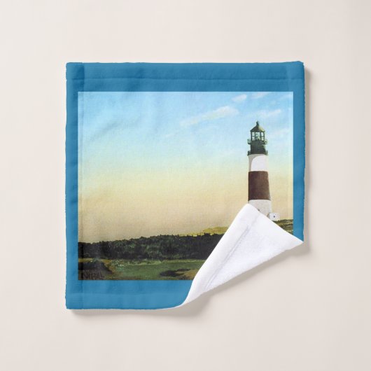 Nantucket Lighthouse Nautical Pipy Plover Beach Bad Handdoek (Wasdoekje)