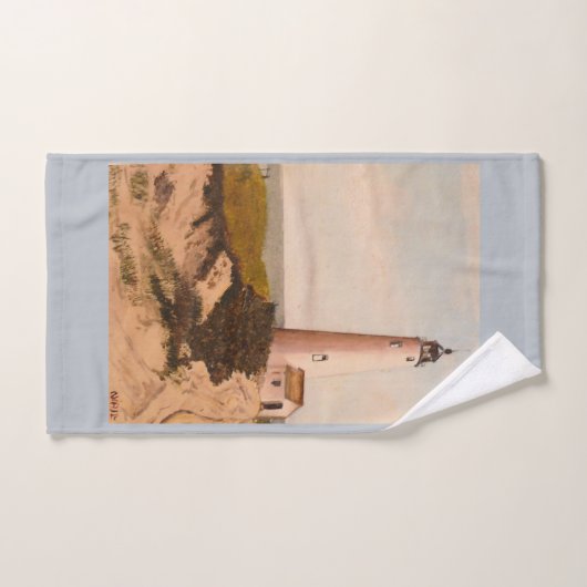 Nantucket Lighthouse Nautical Pipy Plover Beach Bad Handdoek (Handdoek)
