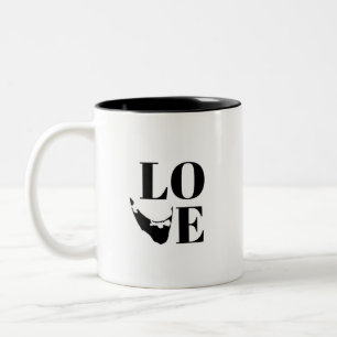 Nantucket Love Graphic Print Island Silhouet Tweekleurige Koffiemok