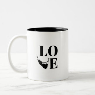 Nantucket Love Graphic Print Island Silhouet Tweekleurige Koffiemok