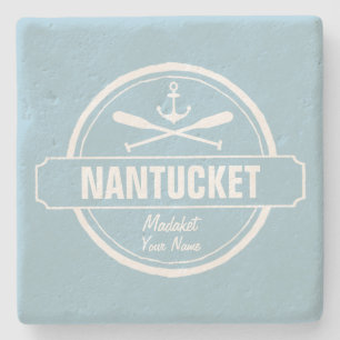 Nantucket, MA gepersonaliseerde naam, nautisch ank Stenen Onderzetter