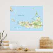 Nantucket Map Poster (Keuken)