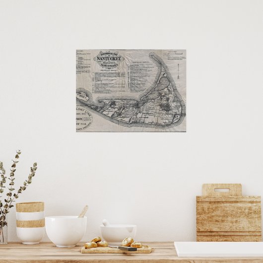 Nantucket Map Poster (Keuken)