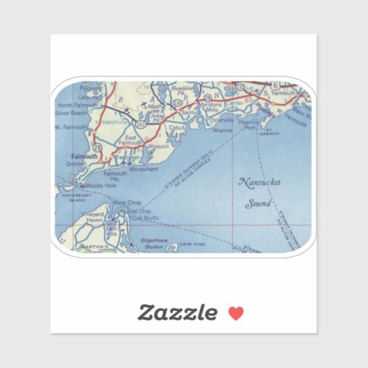 Nantucket Map Sticker (Vel)