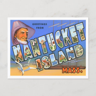 Nantucket, Massachusetts  Big Letters Briefkaart