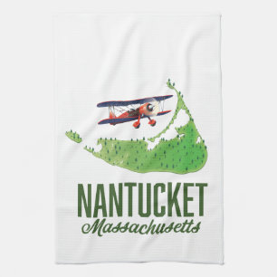 Nantucket Massachusetts Kaart Theedoek