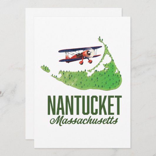 Nantucket Massachusetts Map (Voorkant / Achterkant)