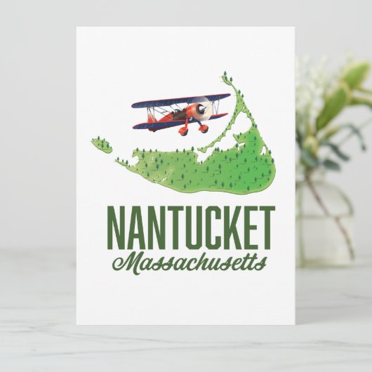 Nantucket Massachusetts Map (Staand voorkant)