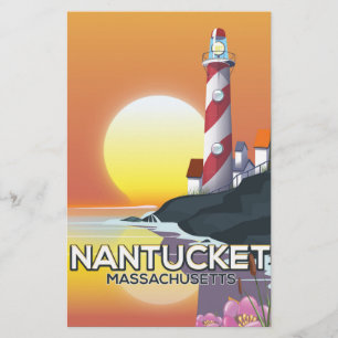 Nantucket Massachusetts vuurtoren reisposter Briefpapier