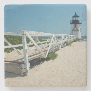 Nantucket. Oude Houten Vuurtoren Stenen Onderzetter