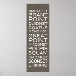 Nantucket plaatst een oud modern Poster