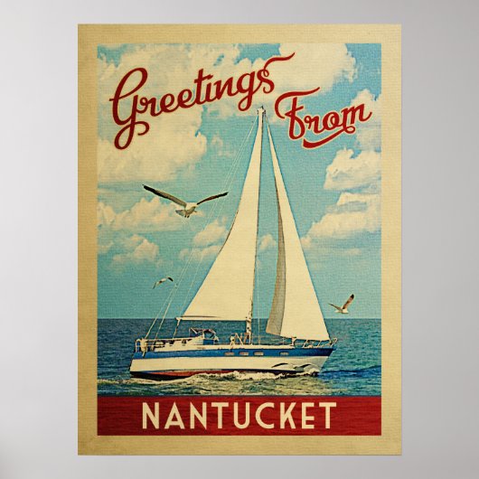 Nantucket Poster Sailboat  Massachusetts (Voorkant)