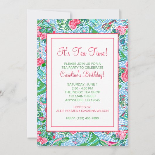 Nantucket Preppy Palm Beach Patroon Kaart (Voorkant)