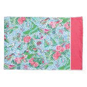 Nantucket Preppy Palm Beach Print gepersonaliseerd Kussensloop (Achterkant)