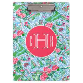 Nantucket Preppy Palm Beach Print Monogrammed Klembord