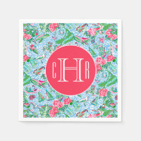 Nantucket Preppy Palm Beach Print Monogrammed
