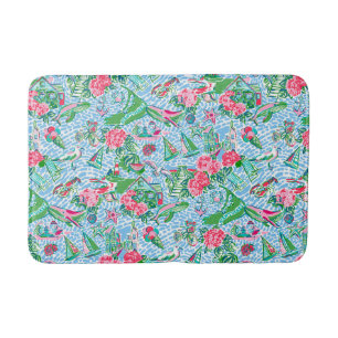 Nantucket Preppy Palm Strandpatroon Badmat