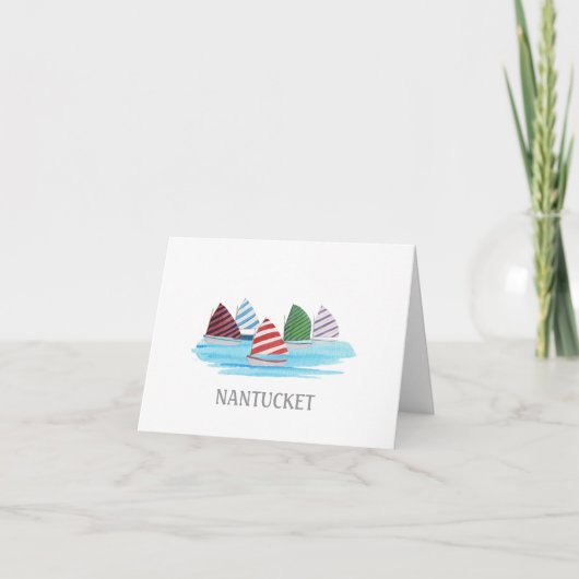 Nantucket Rainbow Fleet Aquarelle couleur blanche  (Devant)