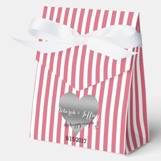 Nantucket rode en witte feestgunstdozen bedankdoosjes (Voorkant)