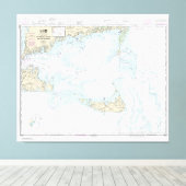 Nantucket Sound and Approaches Nautical Chart 1323 Canvas Afdruk (Insitu (Houten vloer))