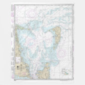 Nantucket Sound and Approaches Nautical Chart 1323 Fleece Deken (Voorkant)