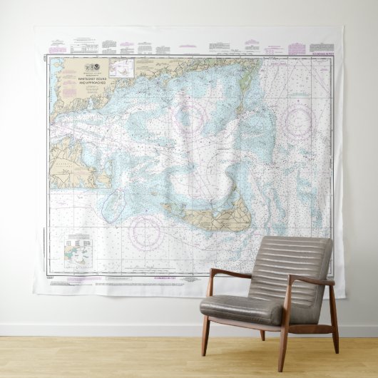 Nantucket Sound and Approaches Nautical Chart 1323 Wandkleed (In Situ (horizontaal))