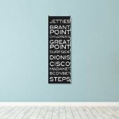 Nantucket Stranden Zwart & Wit Wanddecor Canvas Afdruk (Insitu (Houten vloer))